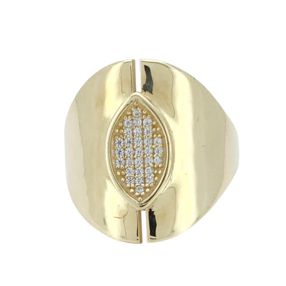 10k Gold CZ Statement ring Size 7.5