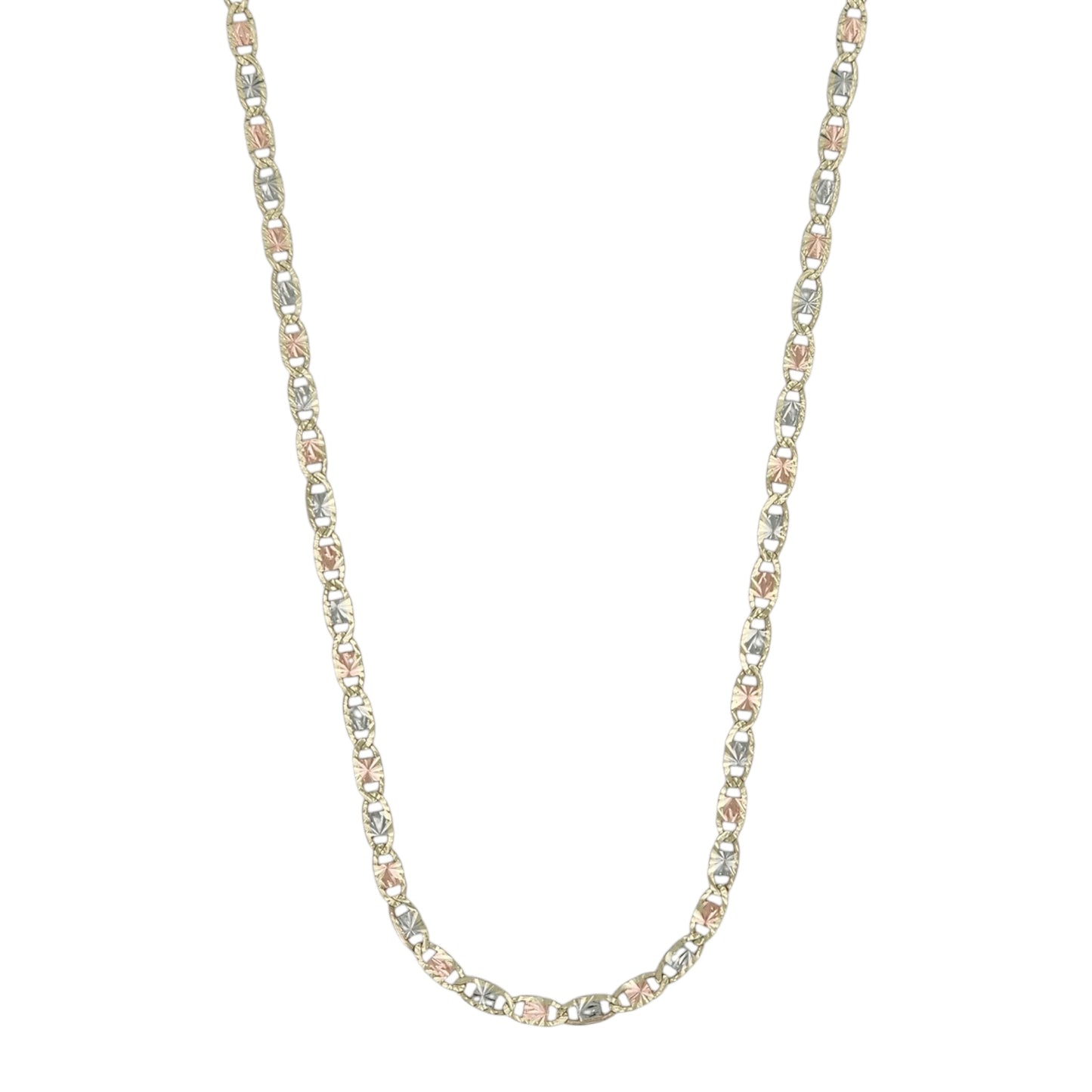 10k Gold Valentino Tri-color Chain  18in 1.8mm