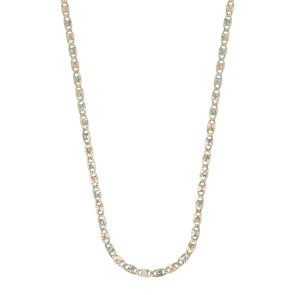 10k Gold Valentino Tri-color Chain  18in 1.8mm
