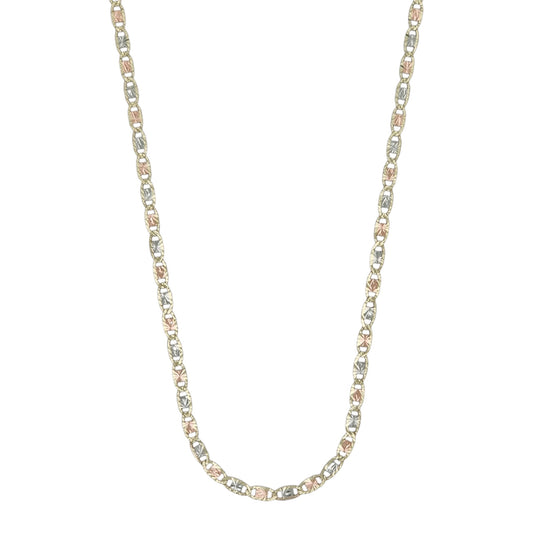 10k Gold Valentino Tri-color Chain  18in 1.8mm