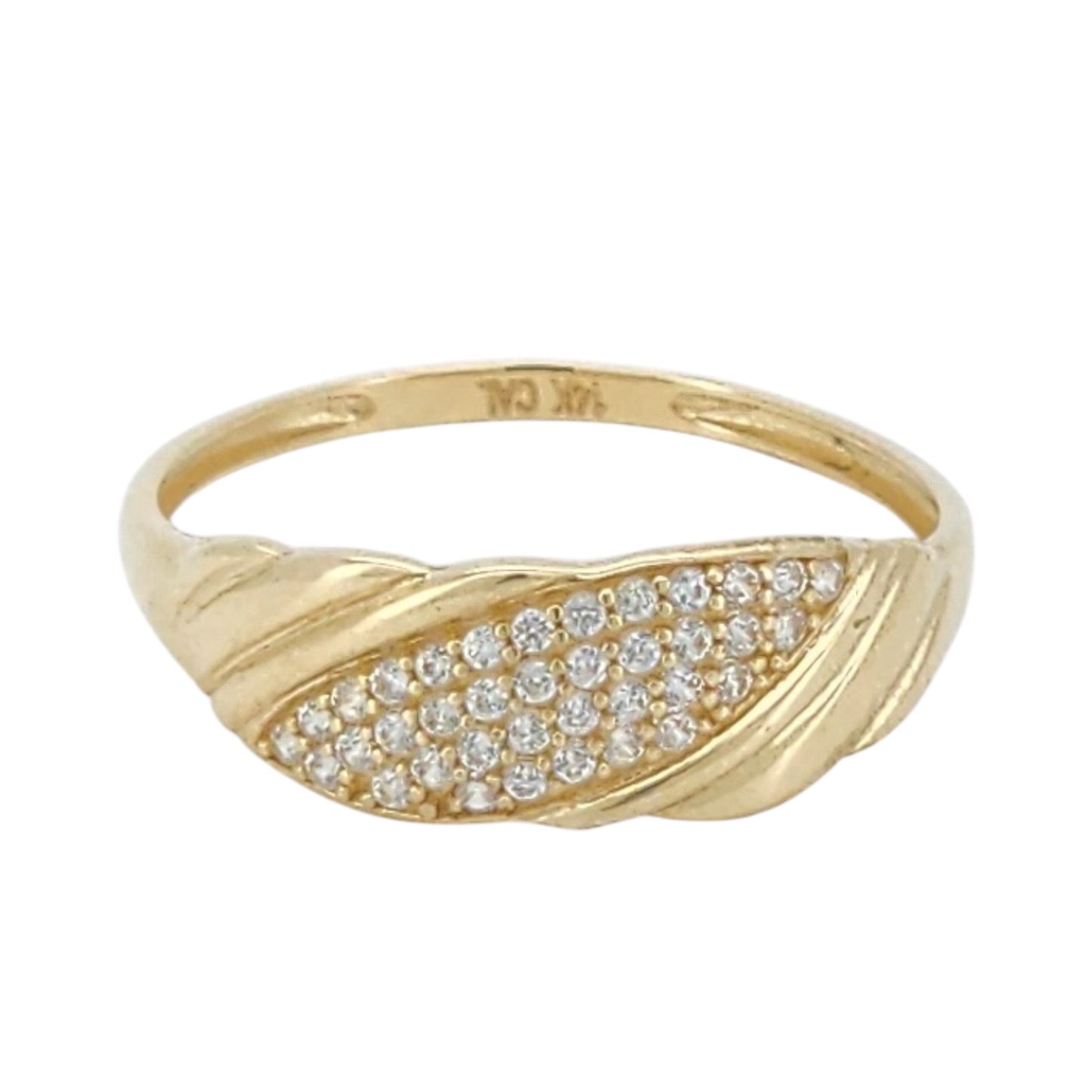 14k Gold CZ Ring, Size 8