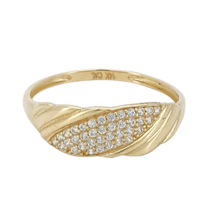 14k Gold CZ Ring, Size 8
