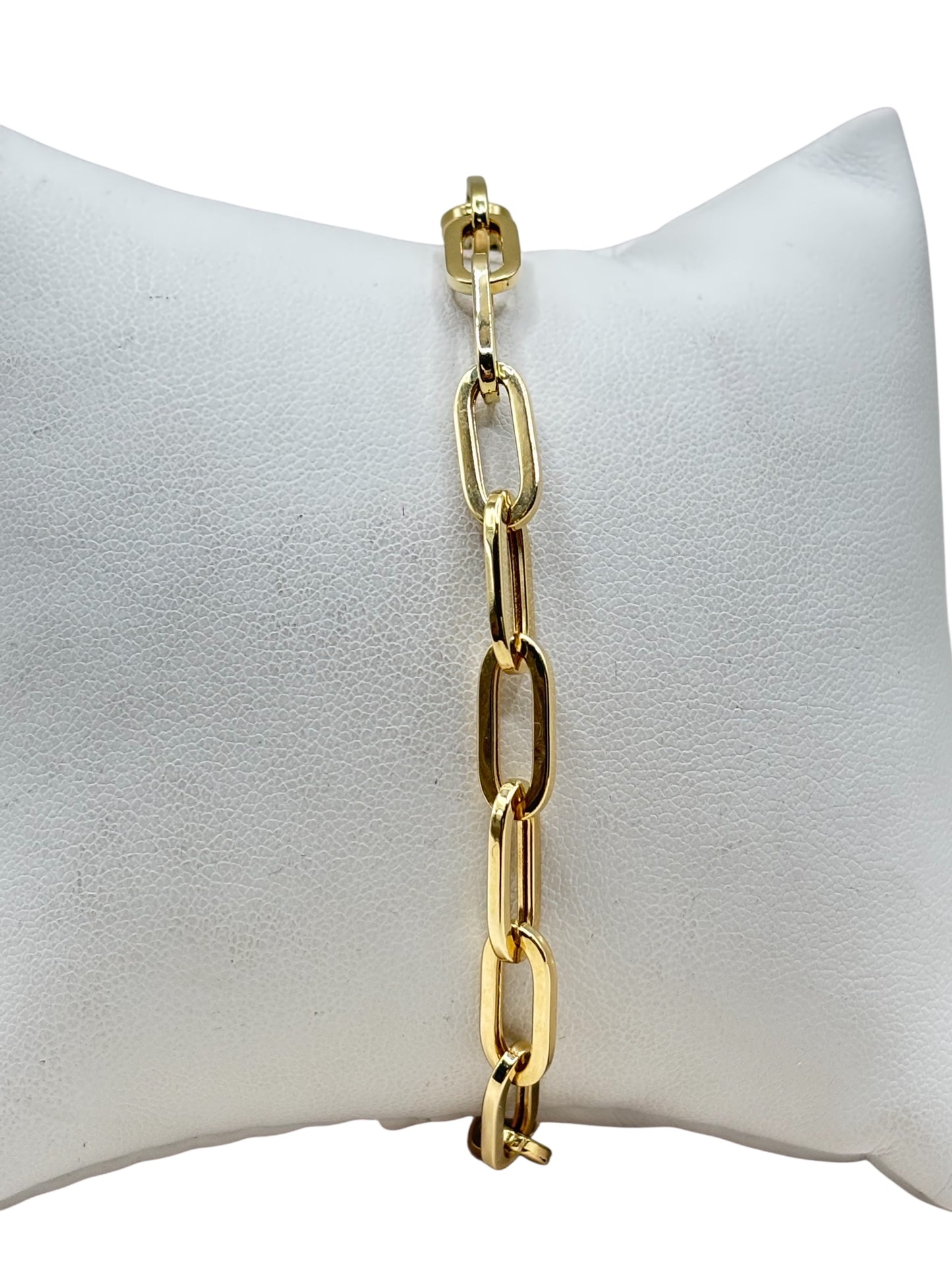 14k gold paperclip bracelet 6.5in 5.5in