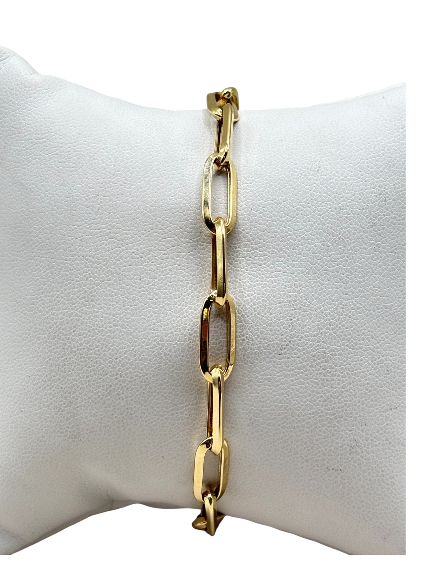 14k gold paperclip bracelet 6.5in 5.6mm