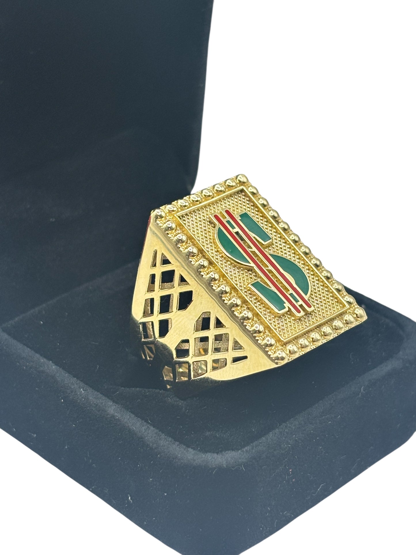 14k Gold ring with money sign size 11