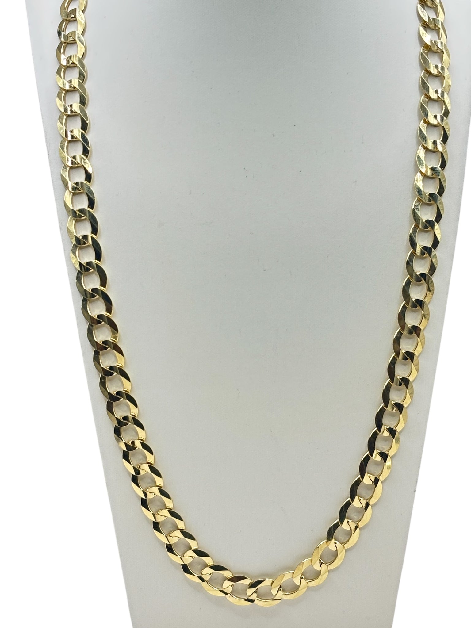 10k gold Cuban chain, 22 inches, 9.3 mm. Anchor pendant with Jesus.