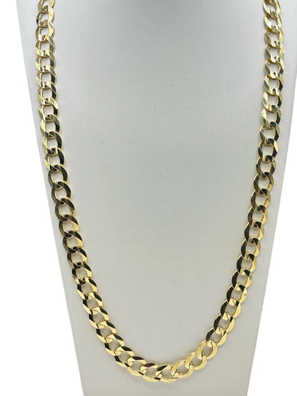 10k gold Cuban chain, 22 inches, 9.3 mm. Anchor pendant with Jesus.