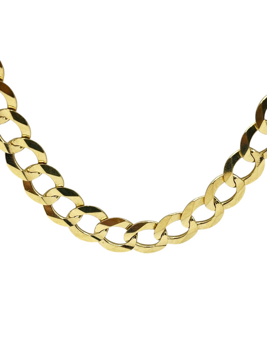10k gold Cuban chain, 22 inches, 9.3 mm. Anchor pendant with Jesus.