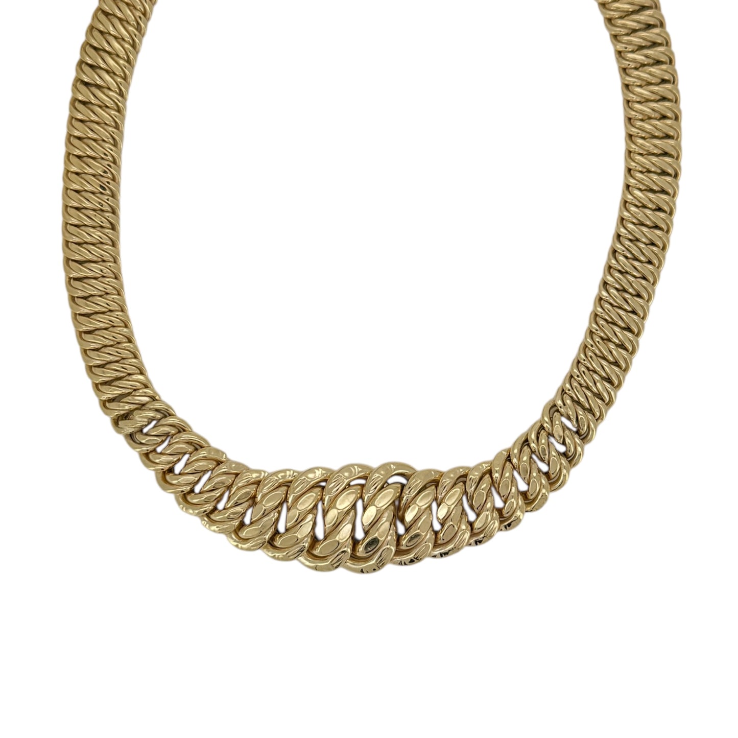 10K Gold Princess Cut, Necklace 18in, 7-14mm