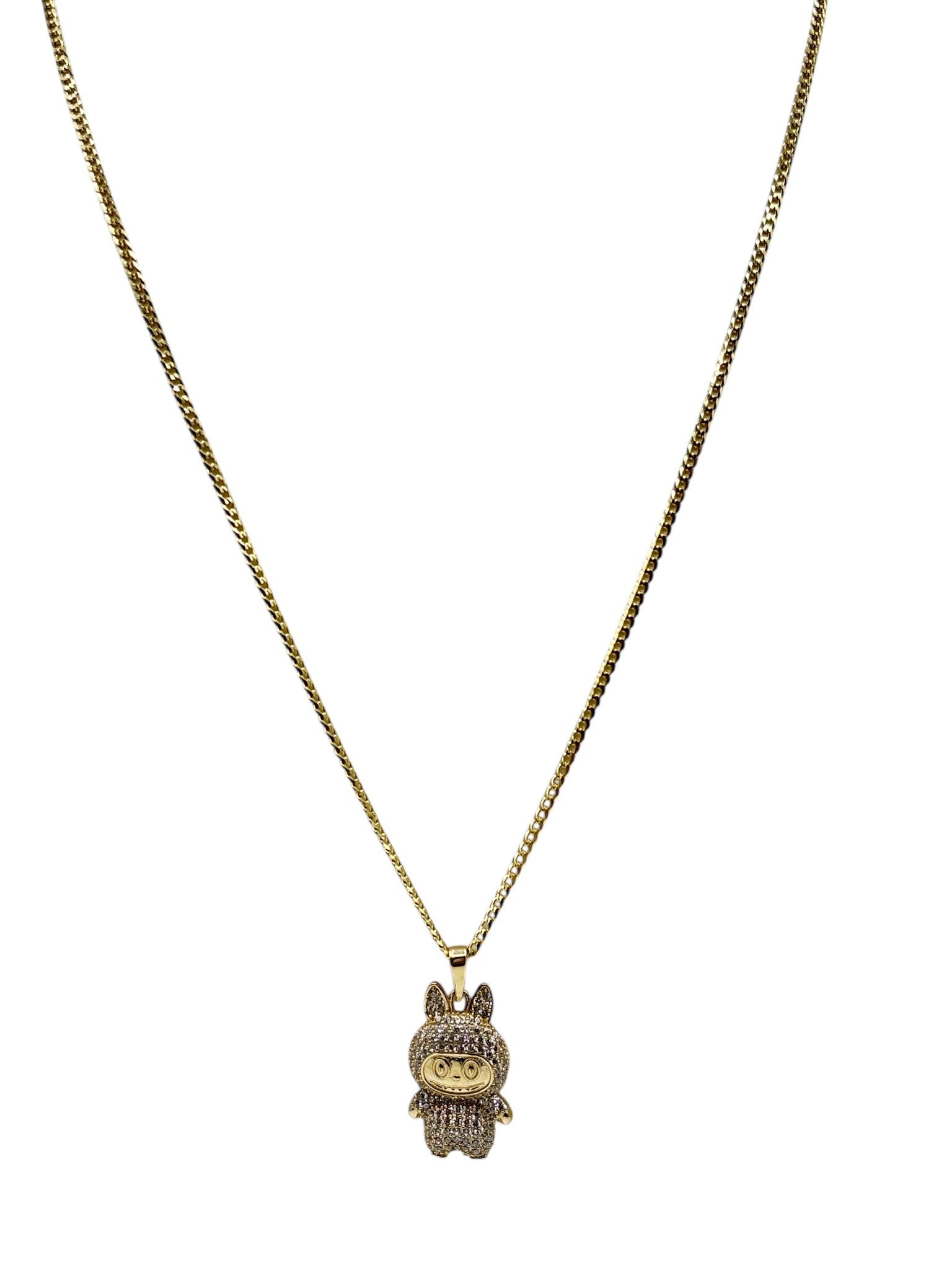 10k gold Cuban chain with labubu pendant 20in 1.8mm