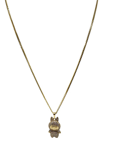 10k gold Cuban chain with labubu pendant 20in 1.8mm