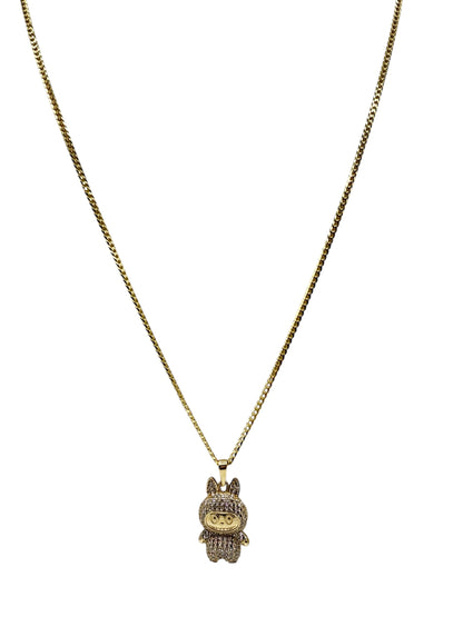 10k gold Cuban chain with labubu pendant 20in 1.8mm