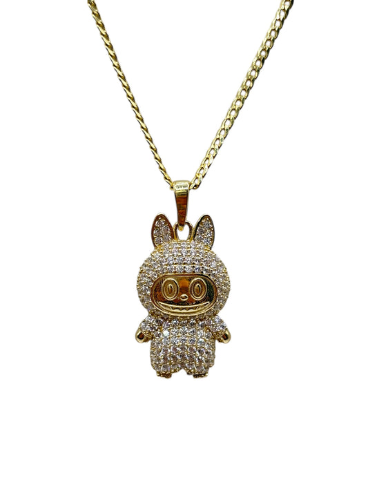 10k gold Cuban chain with labubu pendant 20in 1.8mm