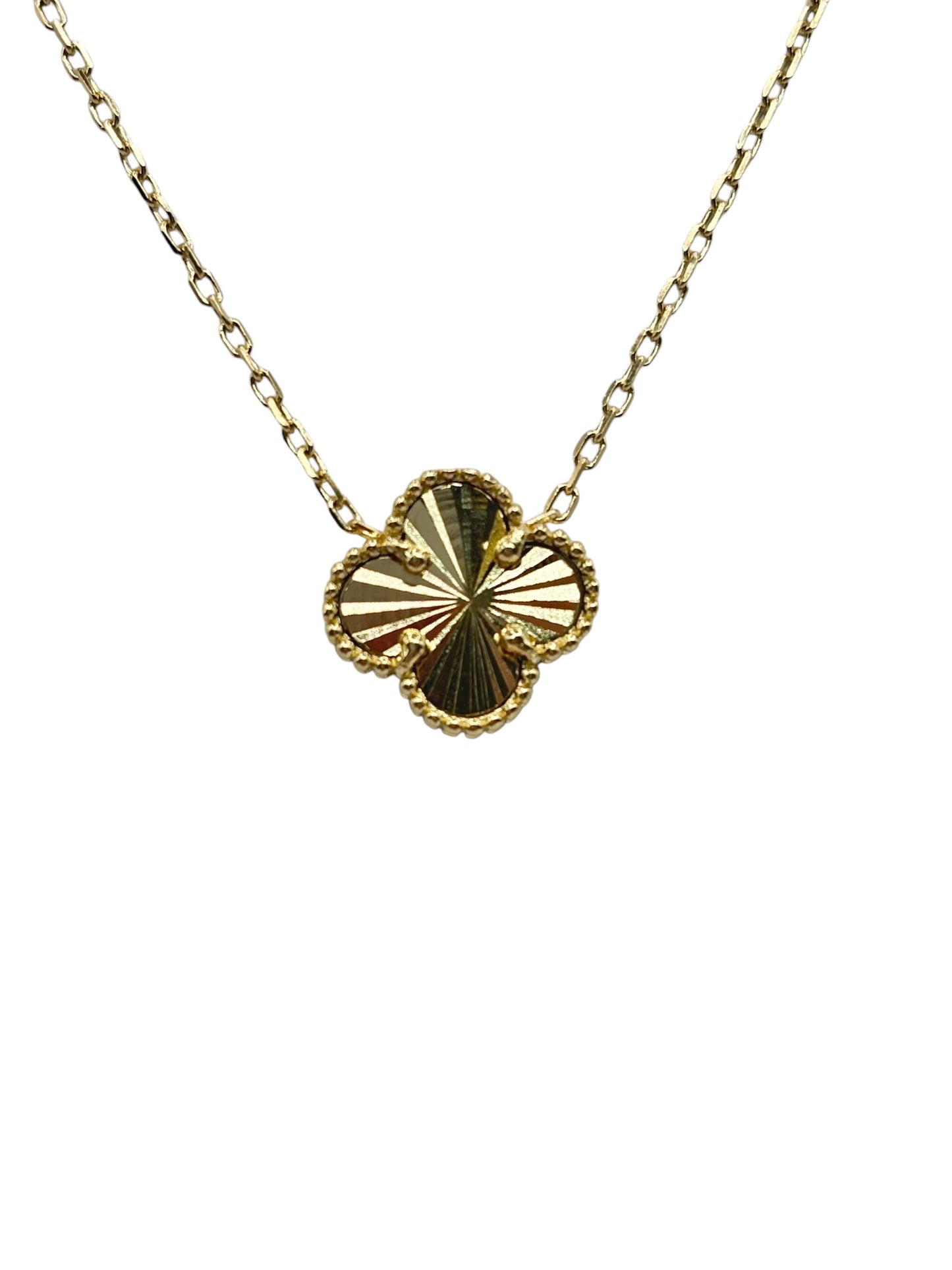 10k Gold Chain with clover pendant 18in 1.2mm