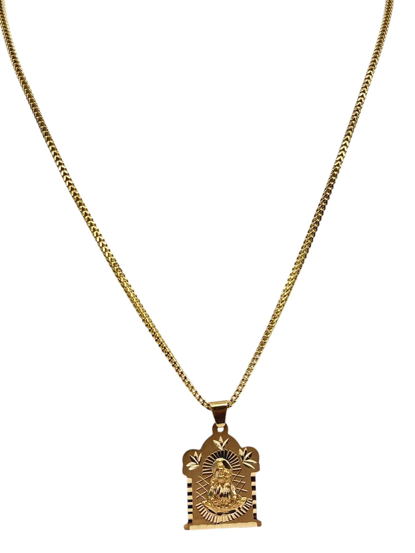 14k Gold franco Chain with charity pendant 22in 2.2mm