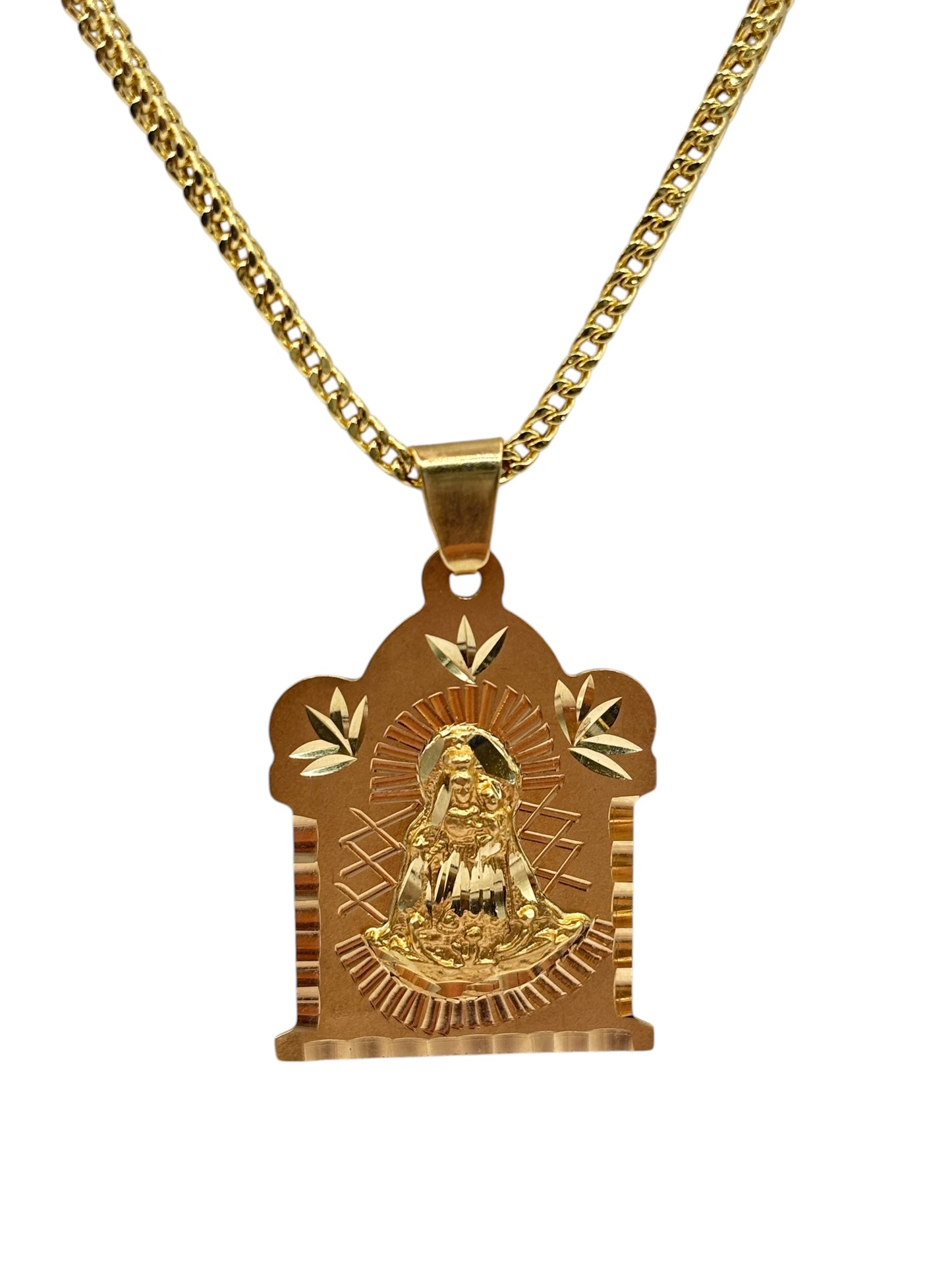 14k Gold franco Chain with charity pendant 22in 2.2mm
