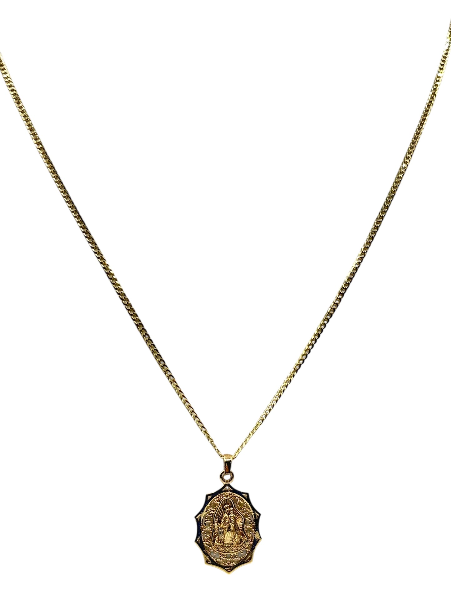 10k gold Cuban chain with charity pendant ,22in 1.9mm