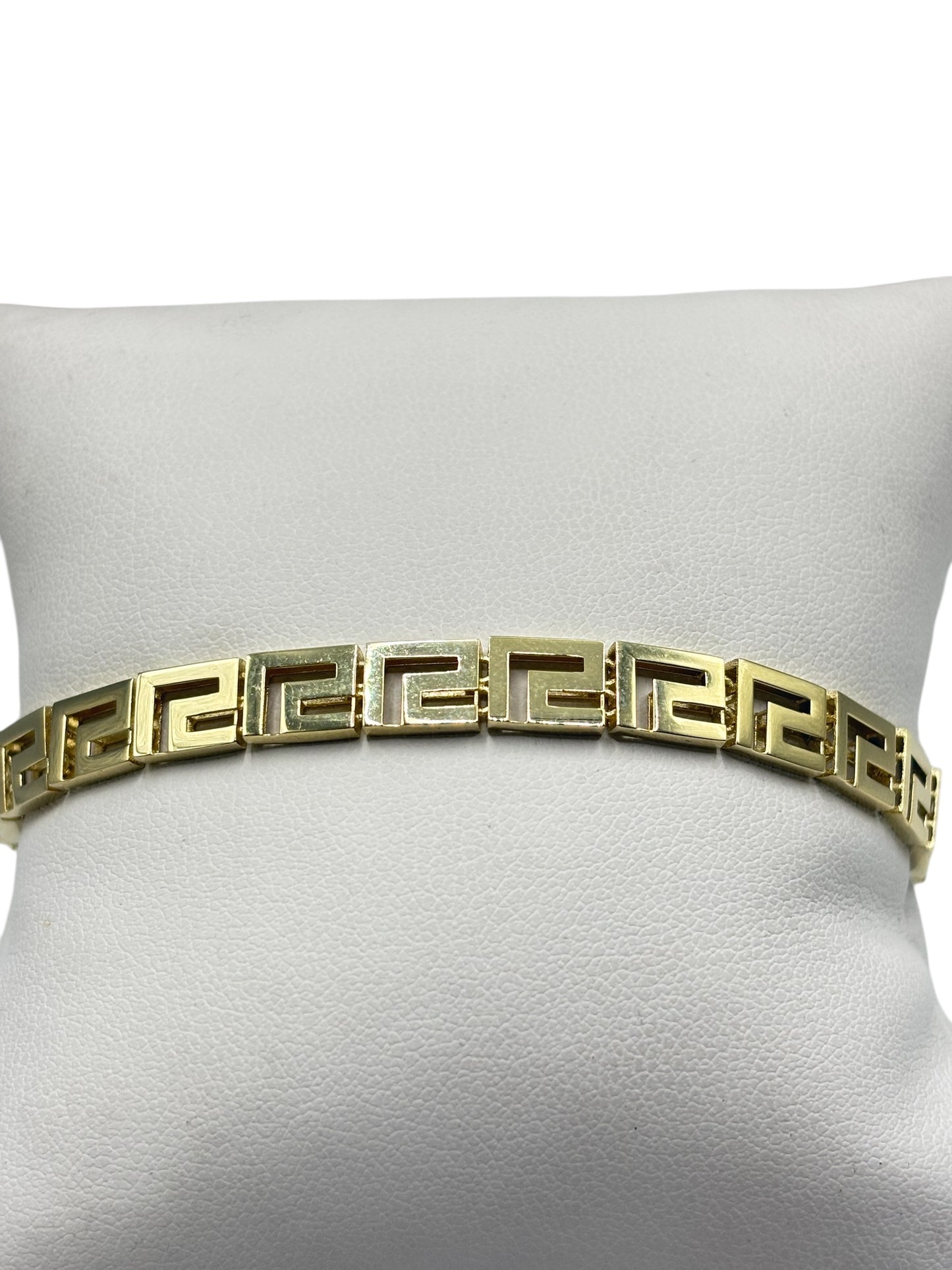 10k gold Greek key style bracelet 7in