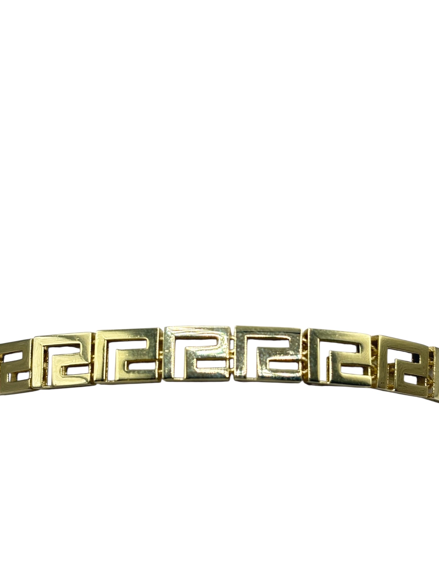 10k gold Greek key style bracelet 7in