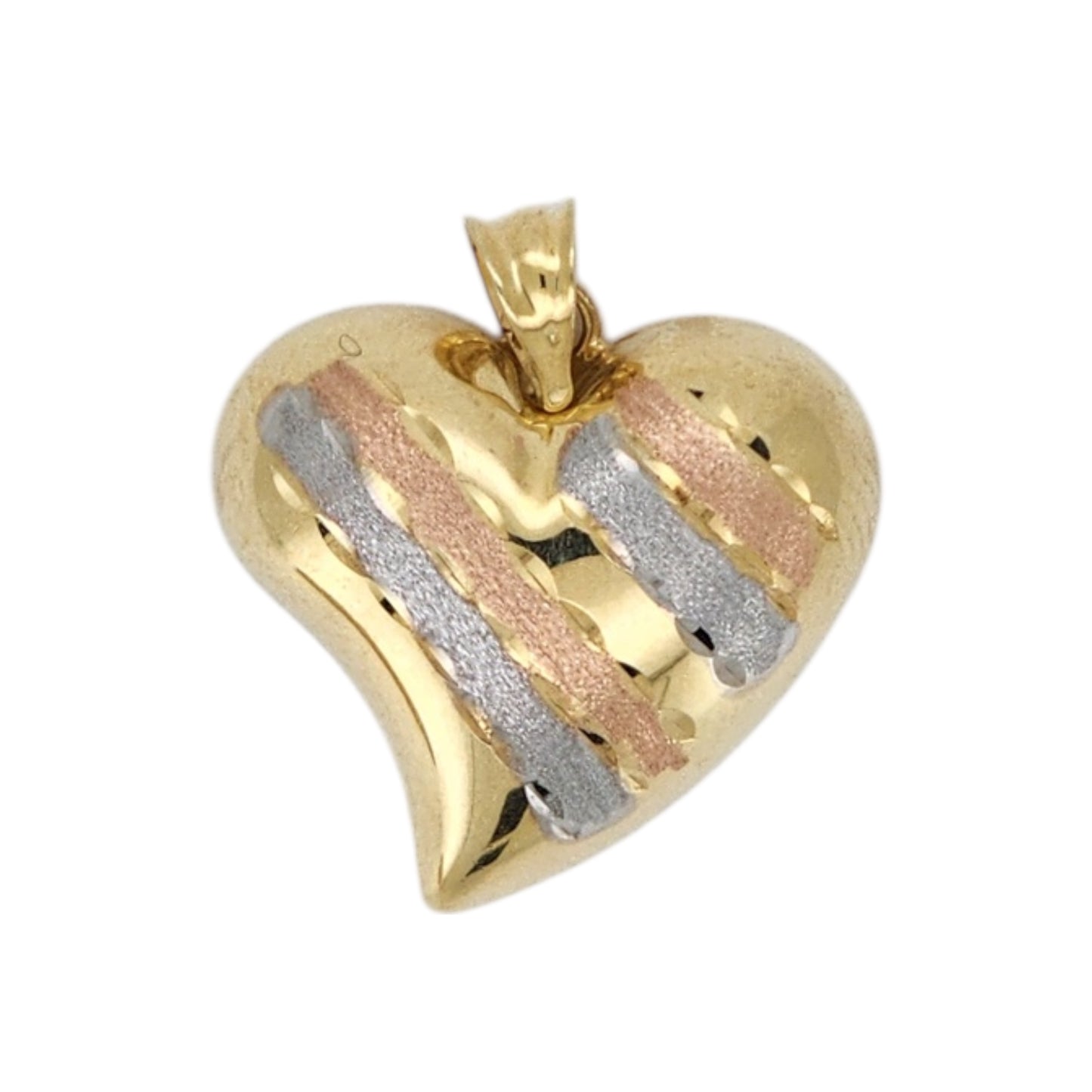 10k Gold Tri-color Heart Pendant