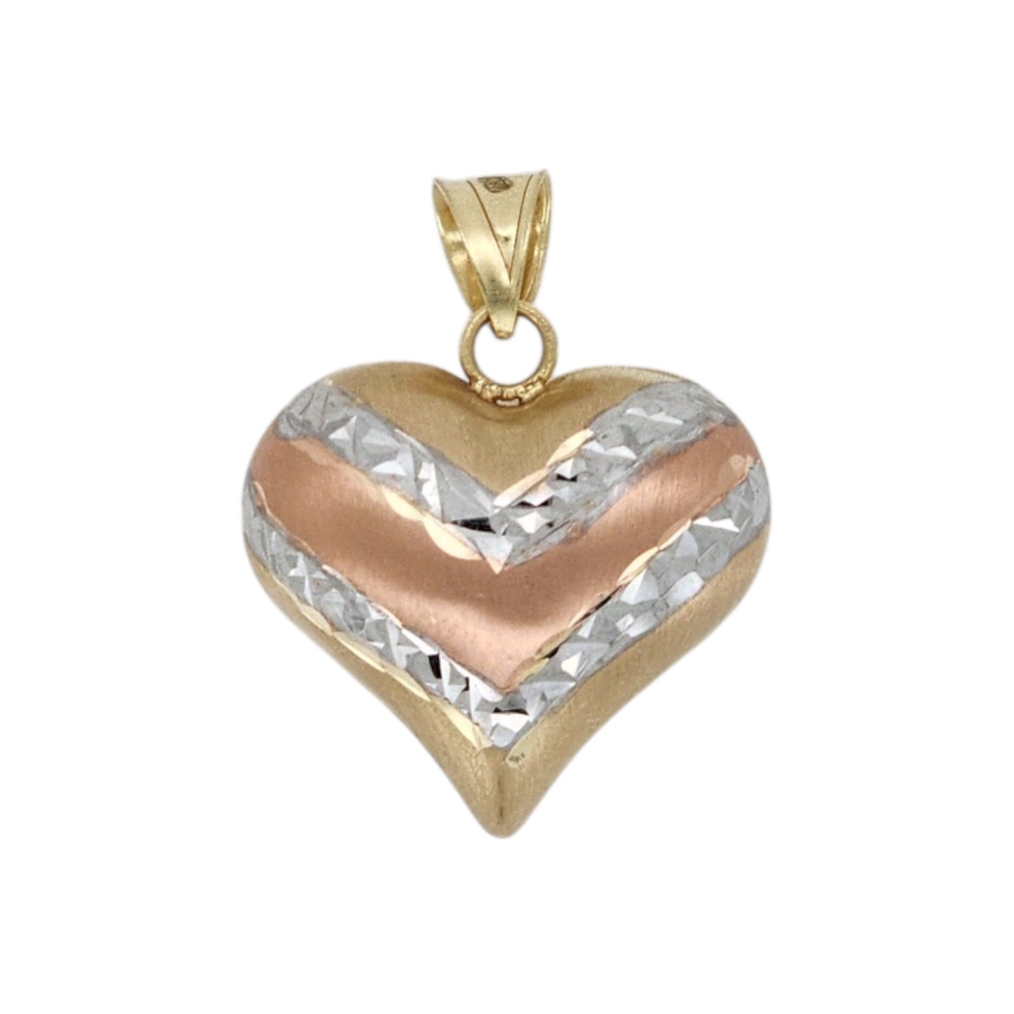 10k Gold Tri-color Heart pendant
