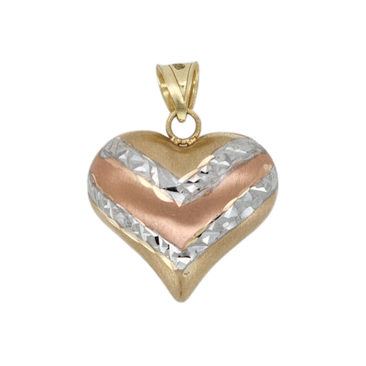 10k Gold Tri-color Heart pendant
