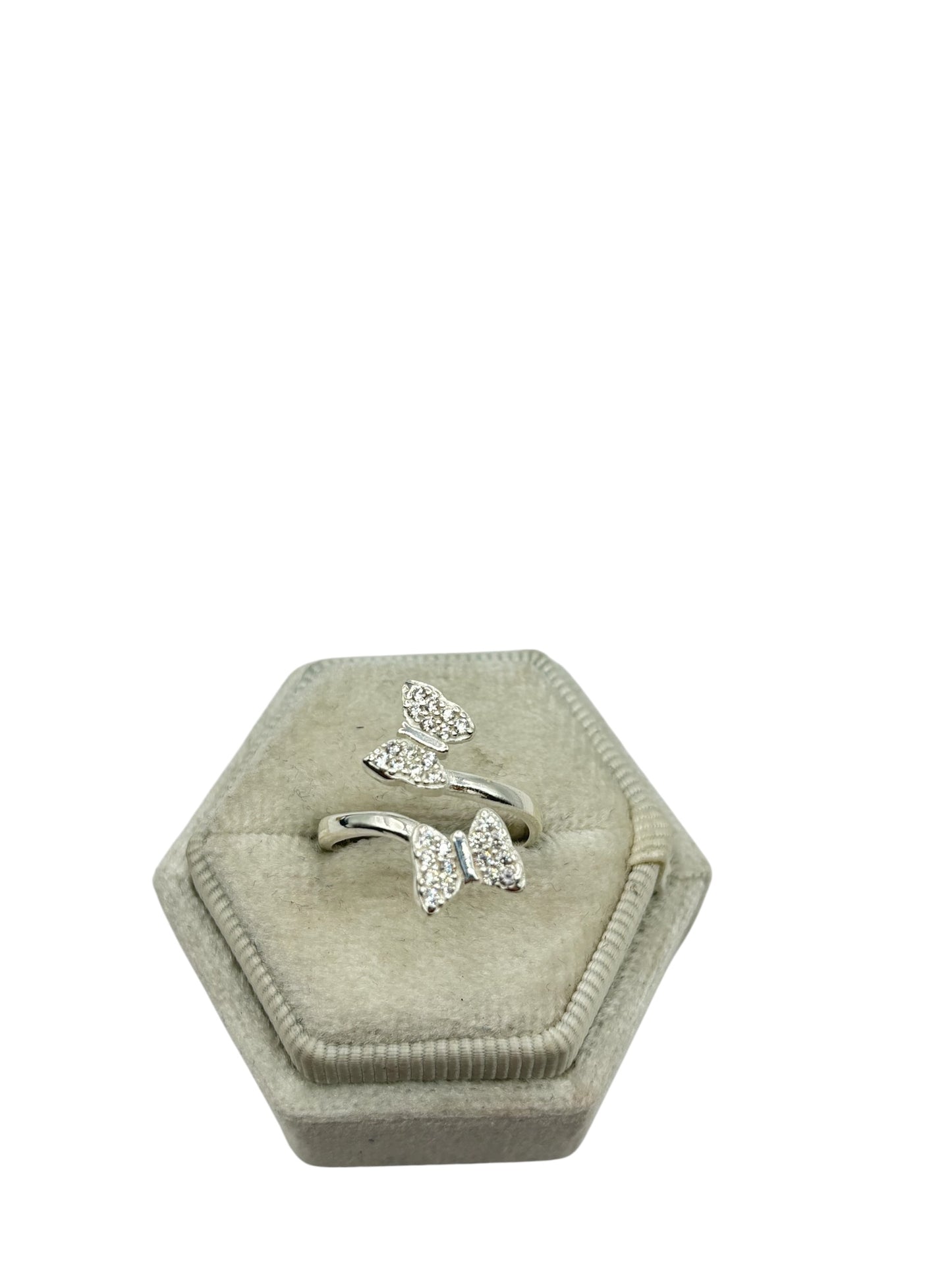 925 butterfly silver ring size 6