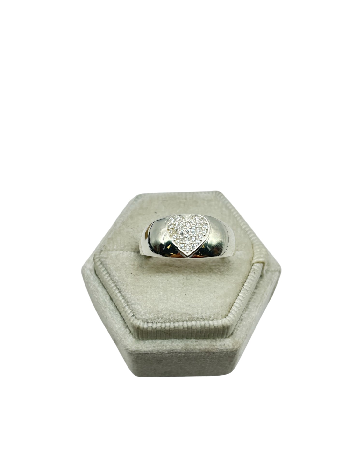 925 heart silver ring size 9