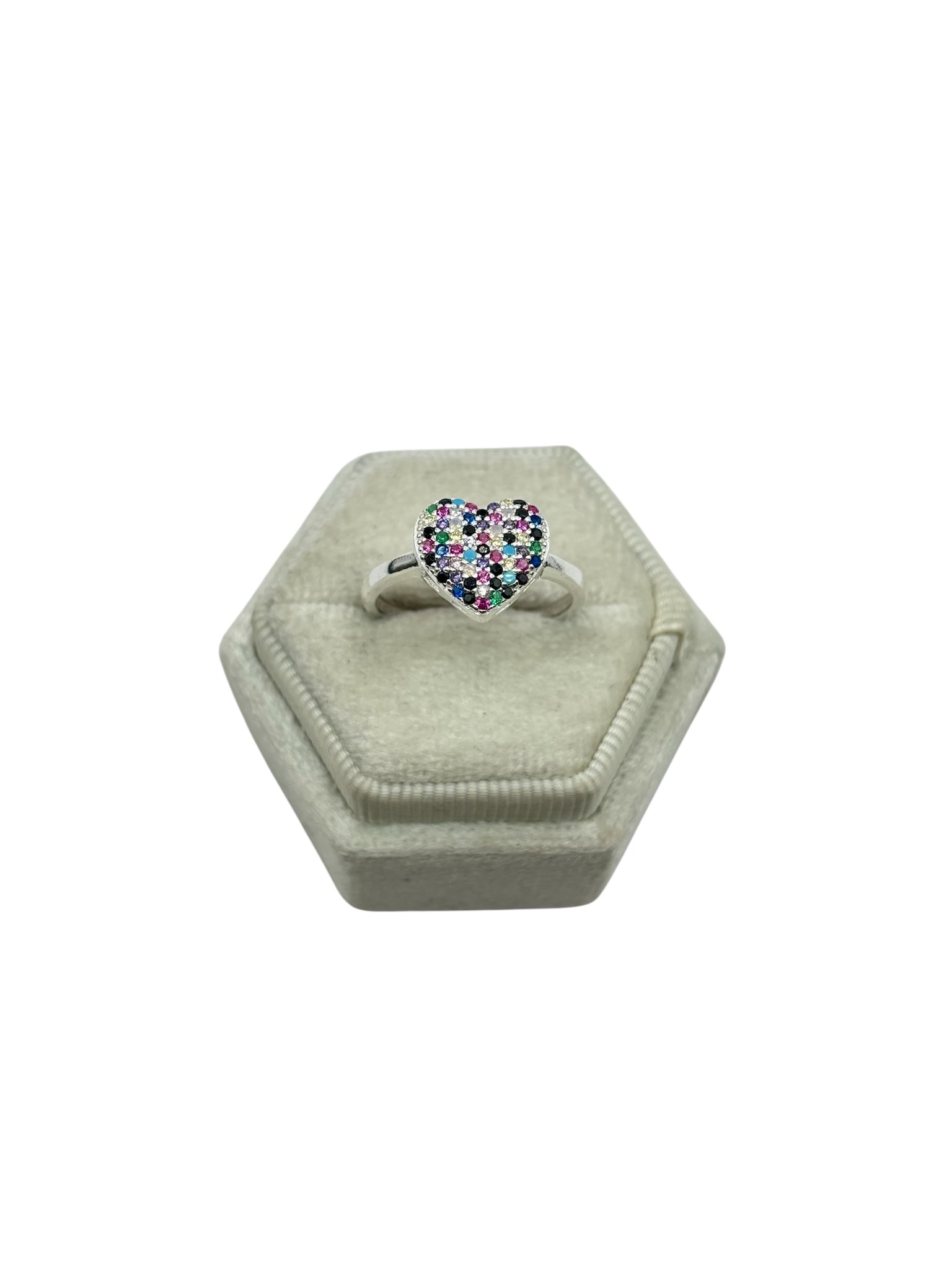 925 silver heart ring size 8