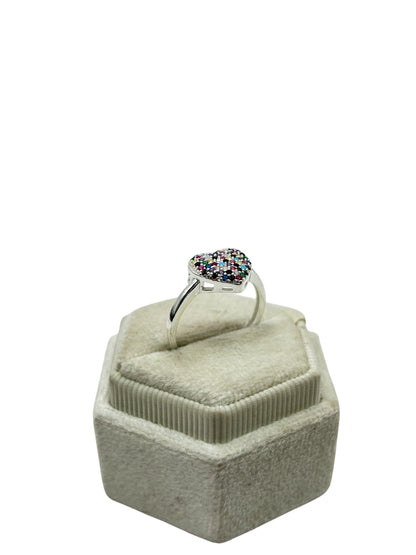 925 silver heart ring size 8