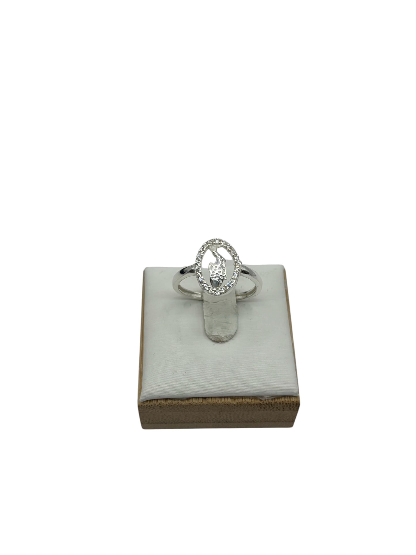 925 silver fish ring size 8