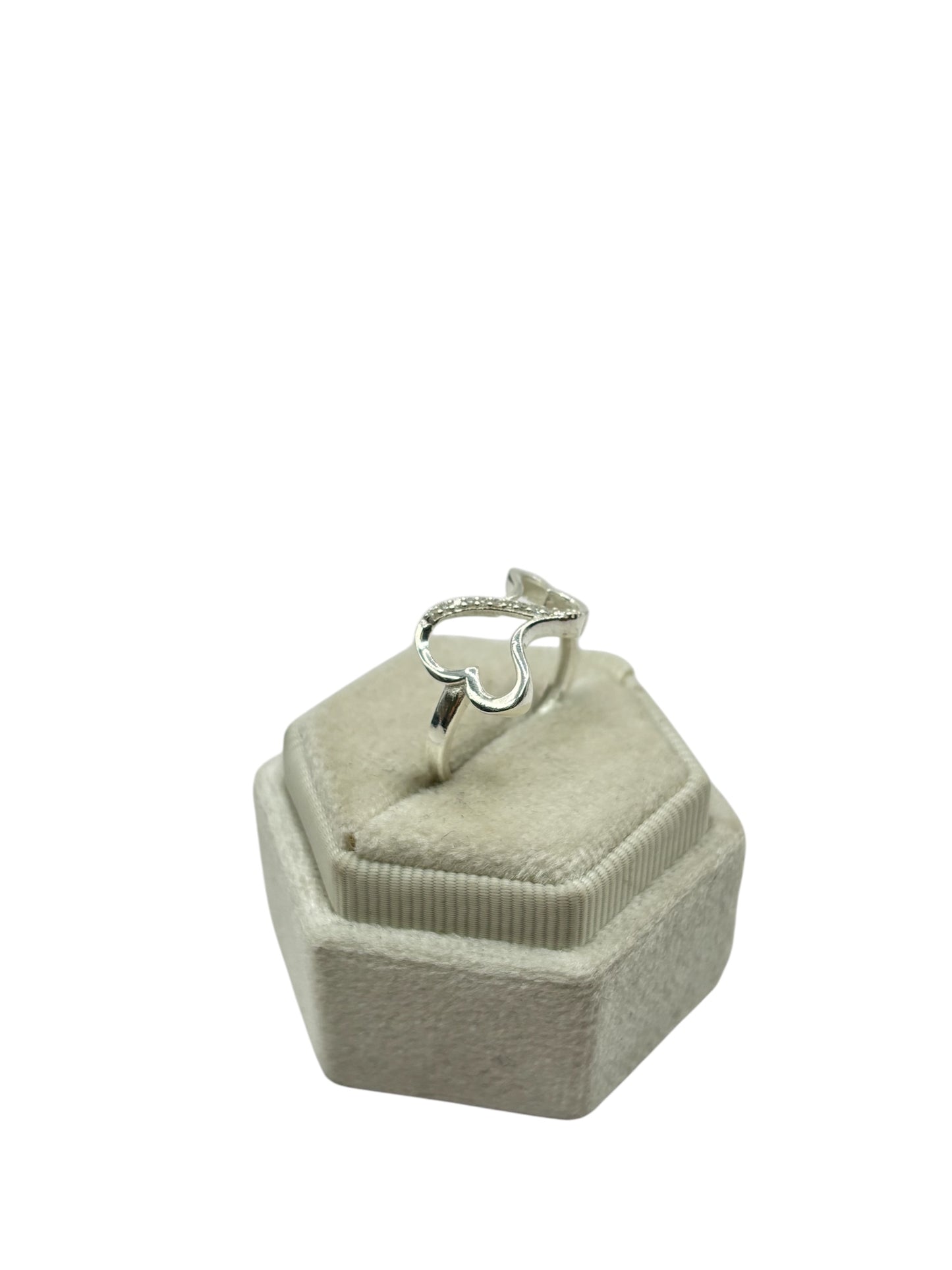925 silver heart ring size 8