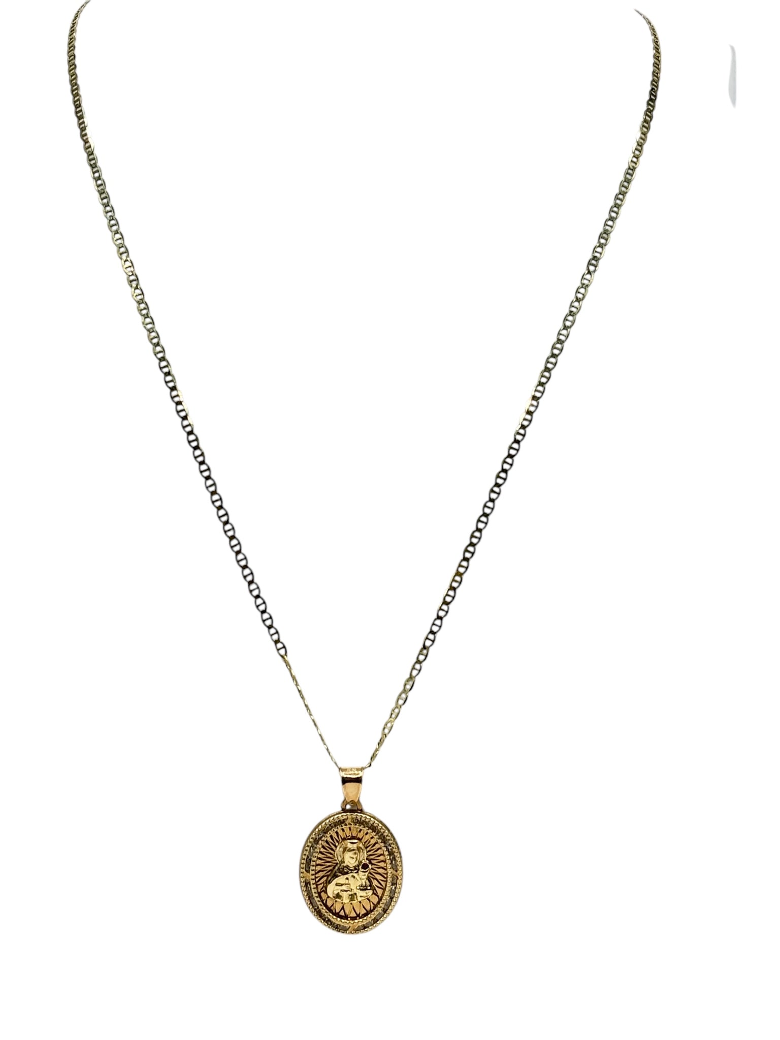 10k chain with Santa Barbara pendant 20 in 1.7mm
