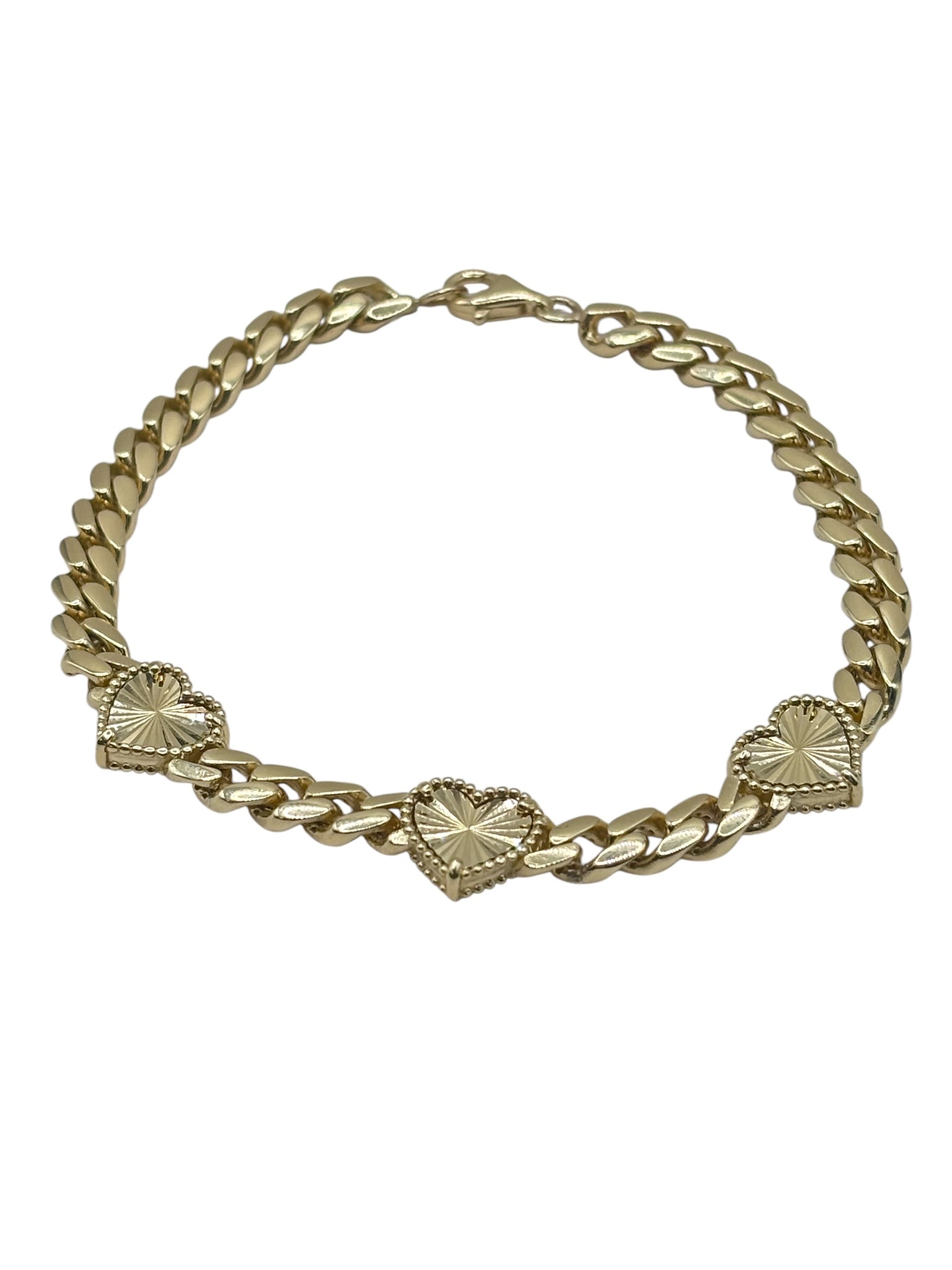 10k bracelet with hearts 7in