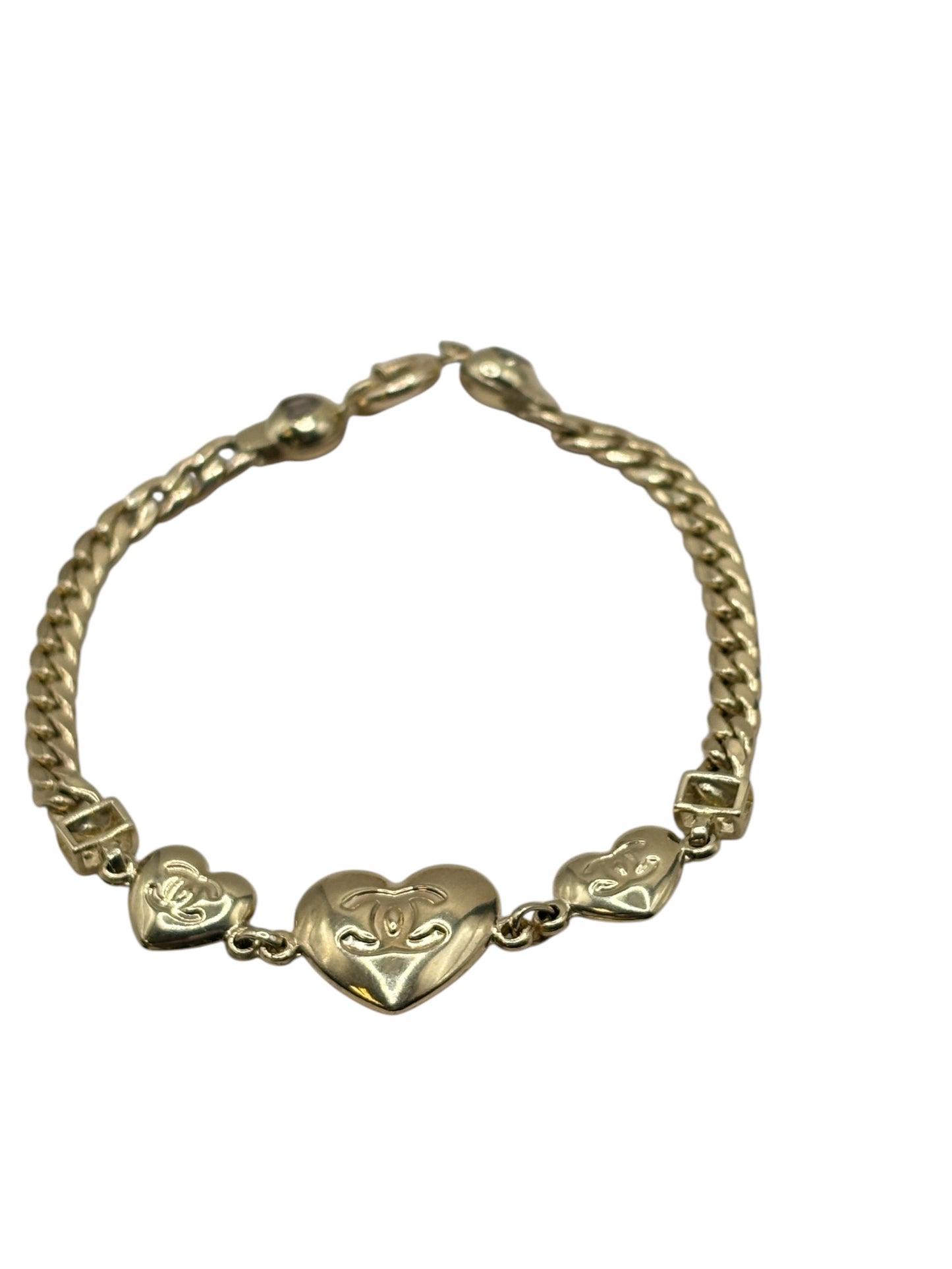 10k heart bracelet 7in 4mm