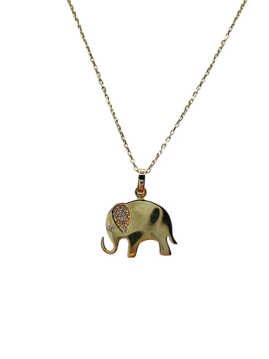 10k chain with elephant pendant 16 to 18 in 0.8mm