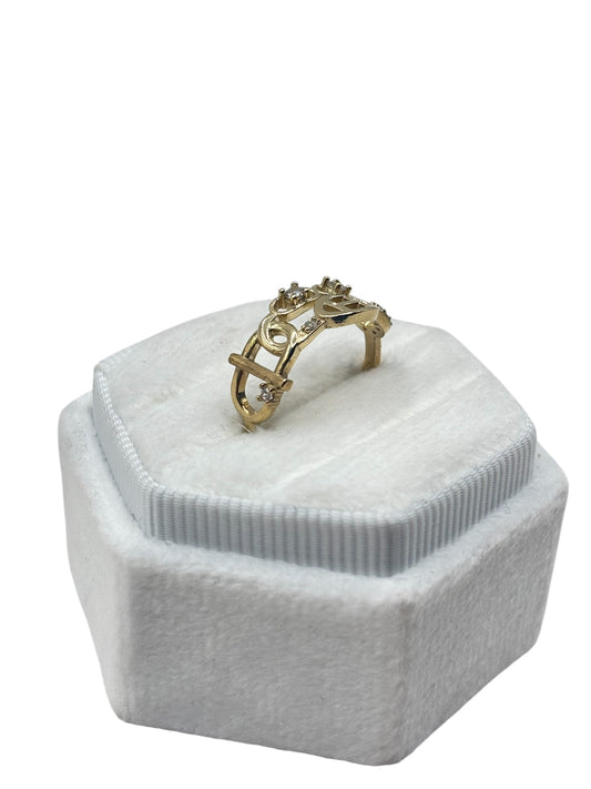 10k gold ring with cz stones size 7