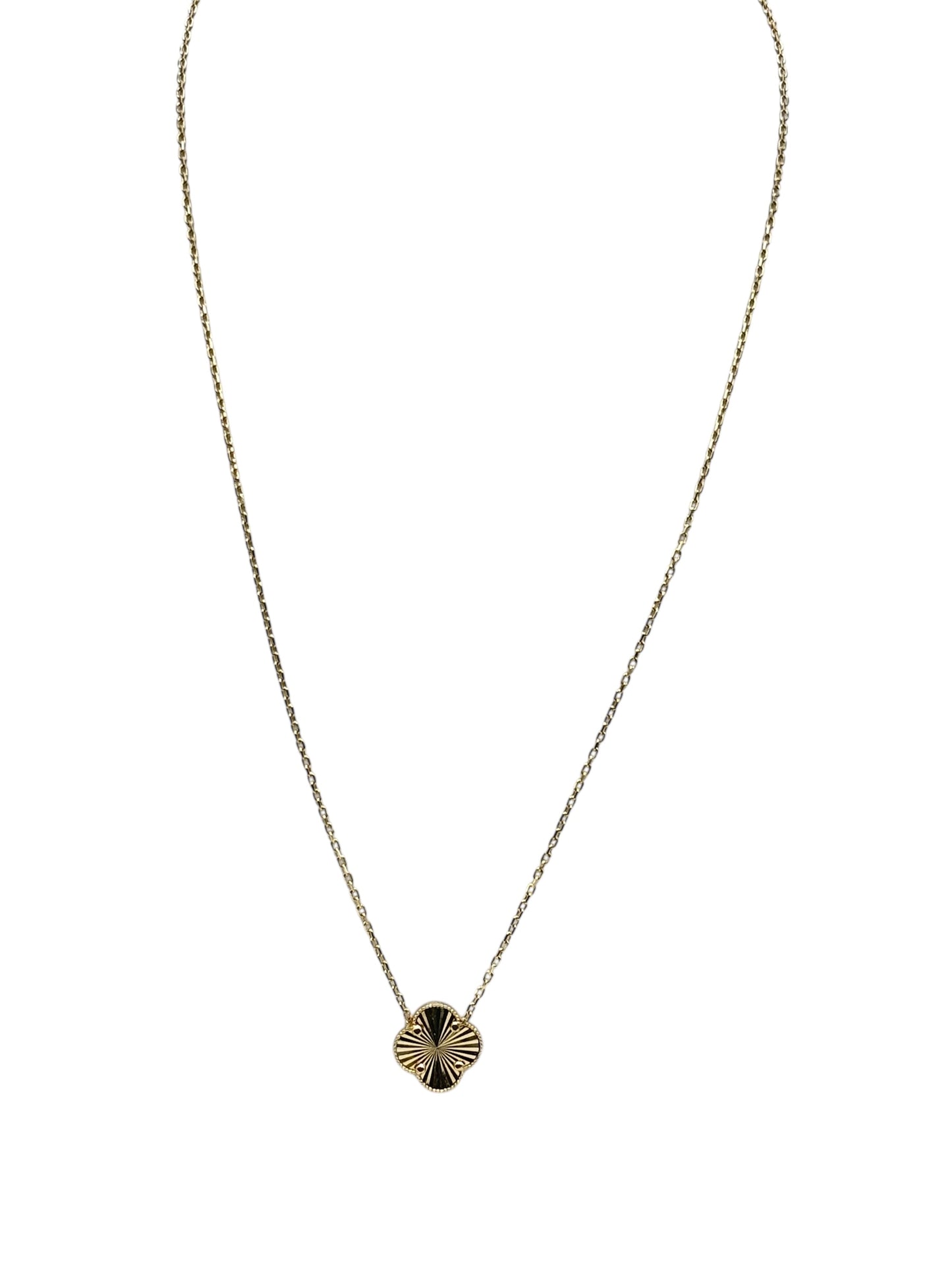 14k gold clover necklace 18in 1.3mm