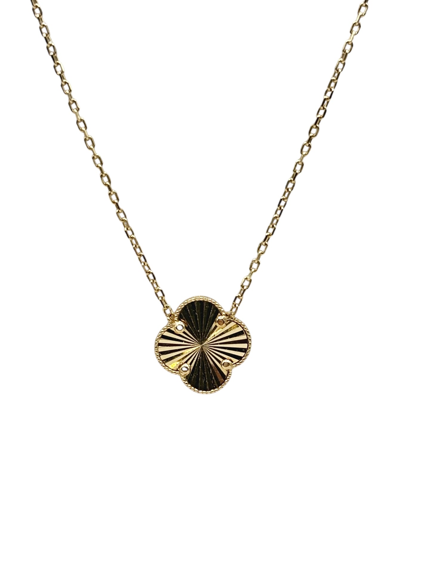 14k gold clover necklace 18in 1.3mm