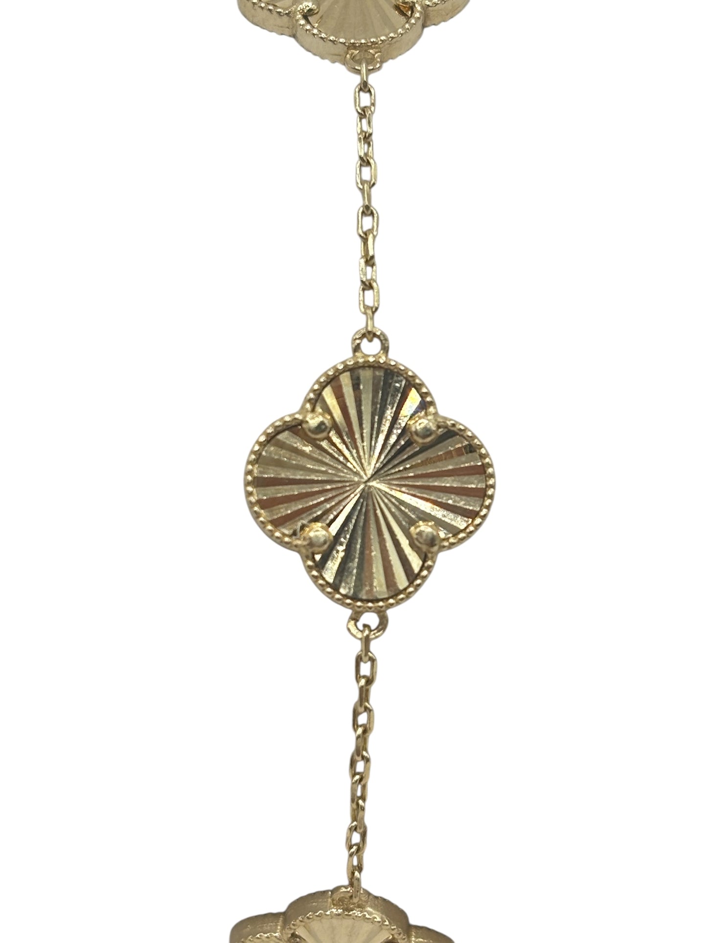 14k Gold clover bracelet 8in 1.3mm