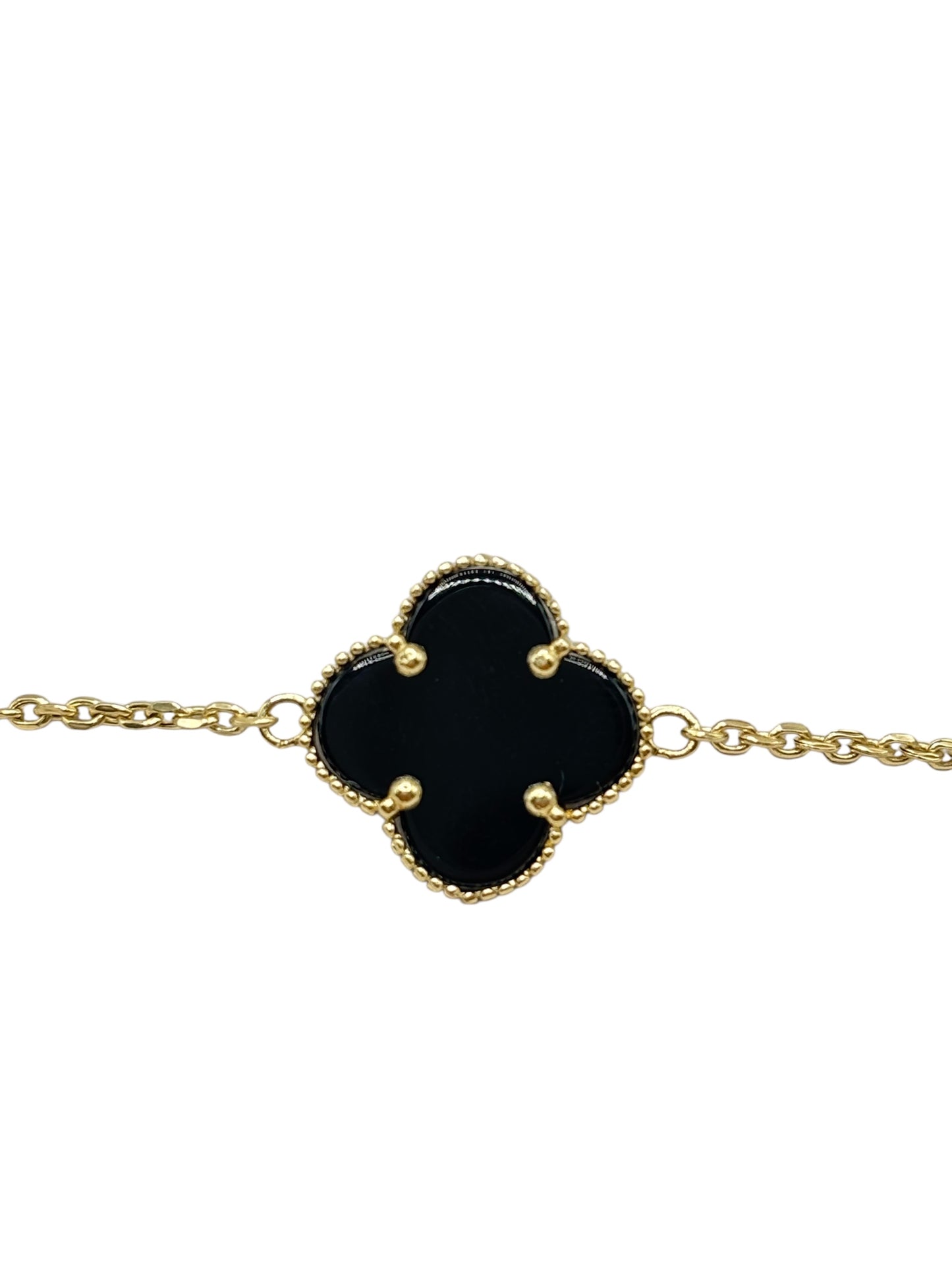 10k Gold clover bracelet 8in 1.2mm