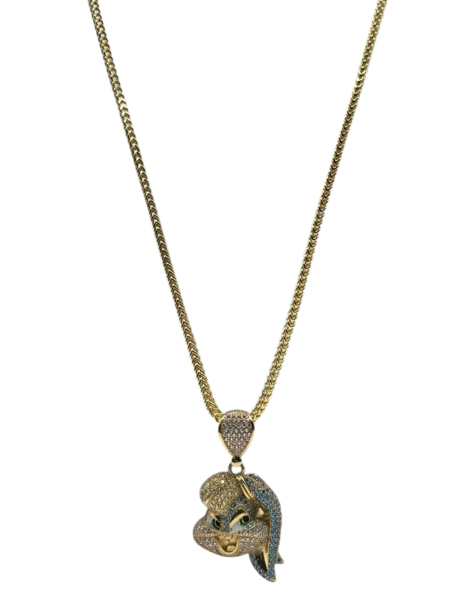 10k Gold franco Chain with Lola bunny pendant 20in 2.1mm
