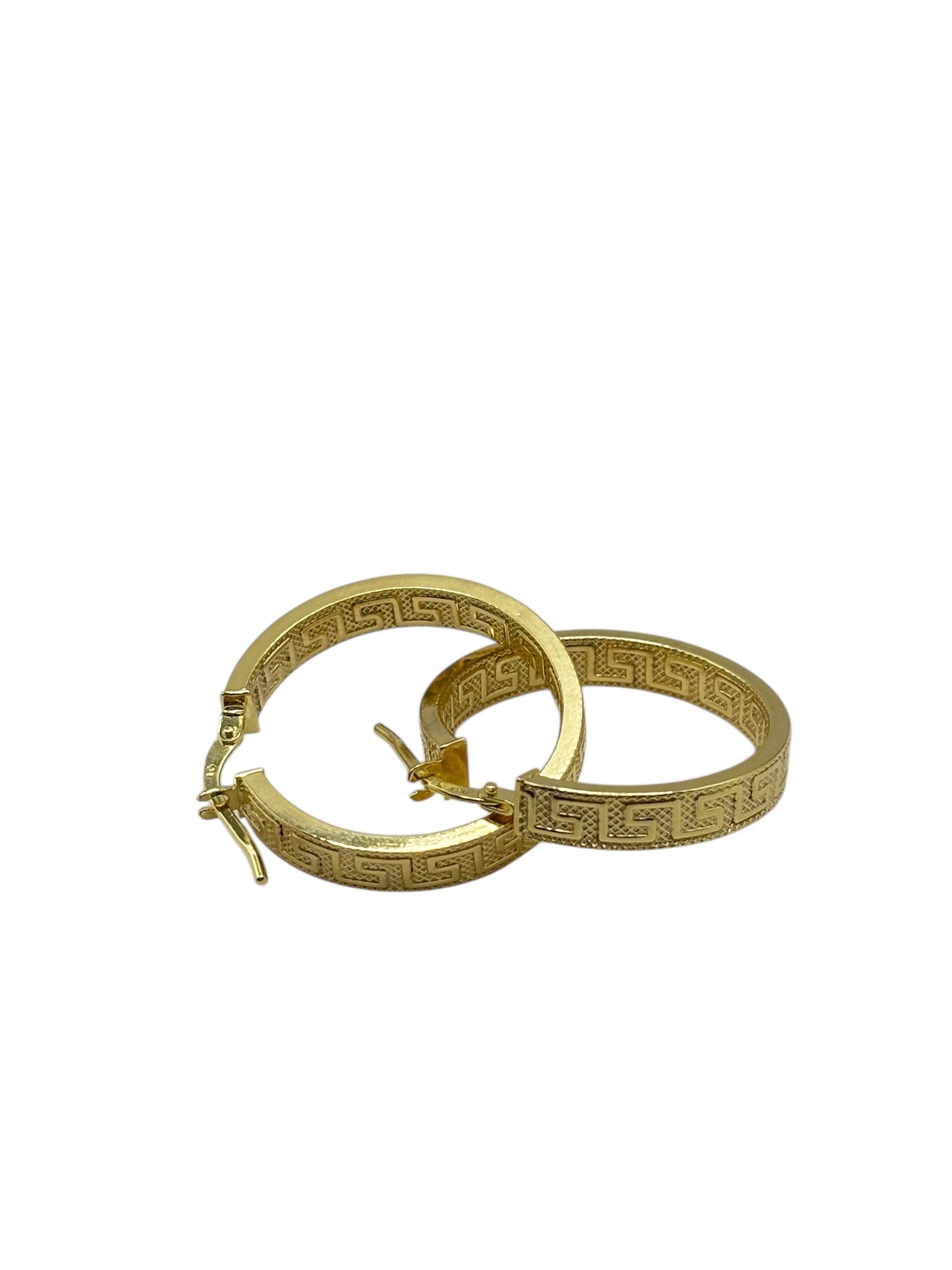 10k Gold ,thick medusa style earrings size 3