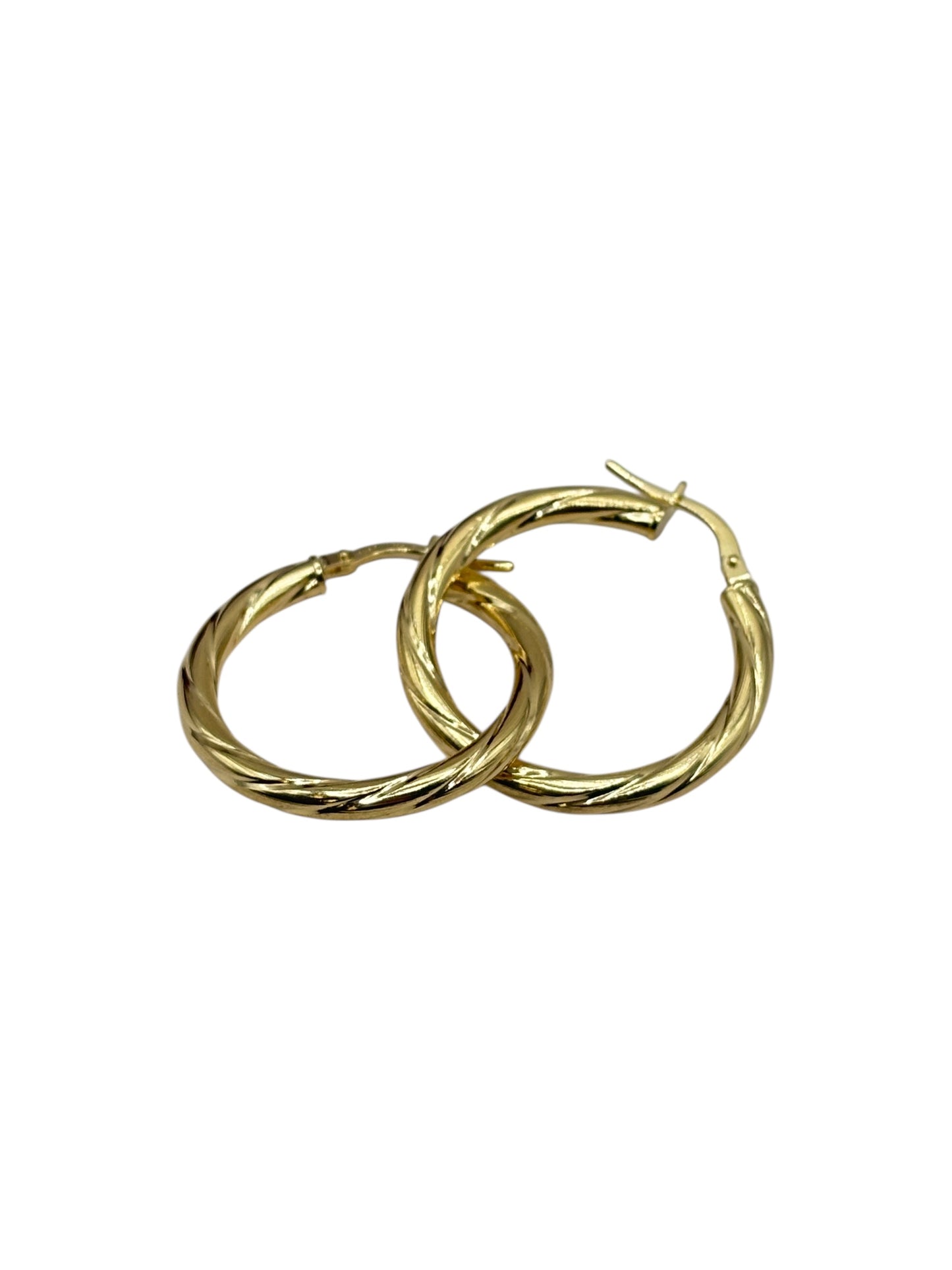 10k Gold, fine Twisted style earrings size 2