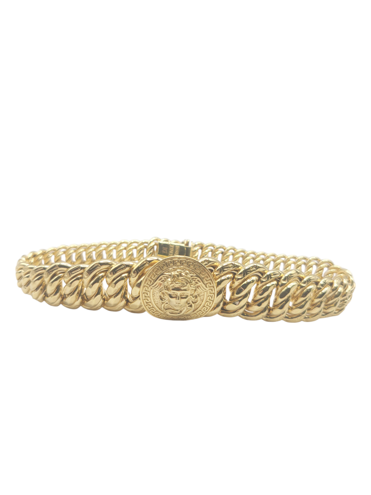 10K Gold Princess Cut Bracelet .7.5mm . 7.3- 13.4