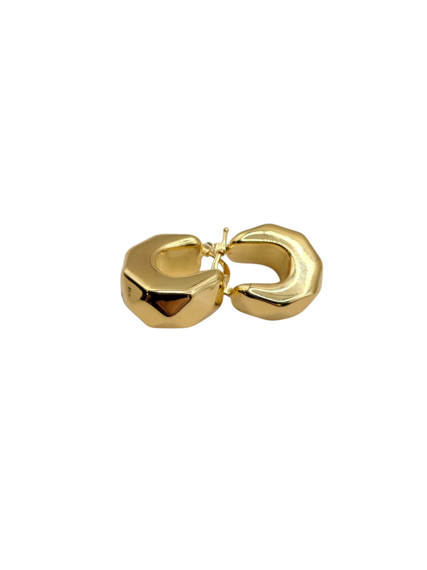 14K. Plain thick earrings. Size 1
