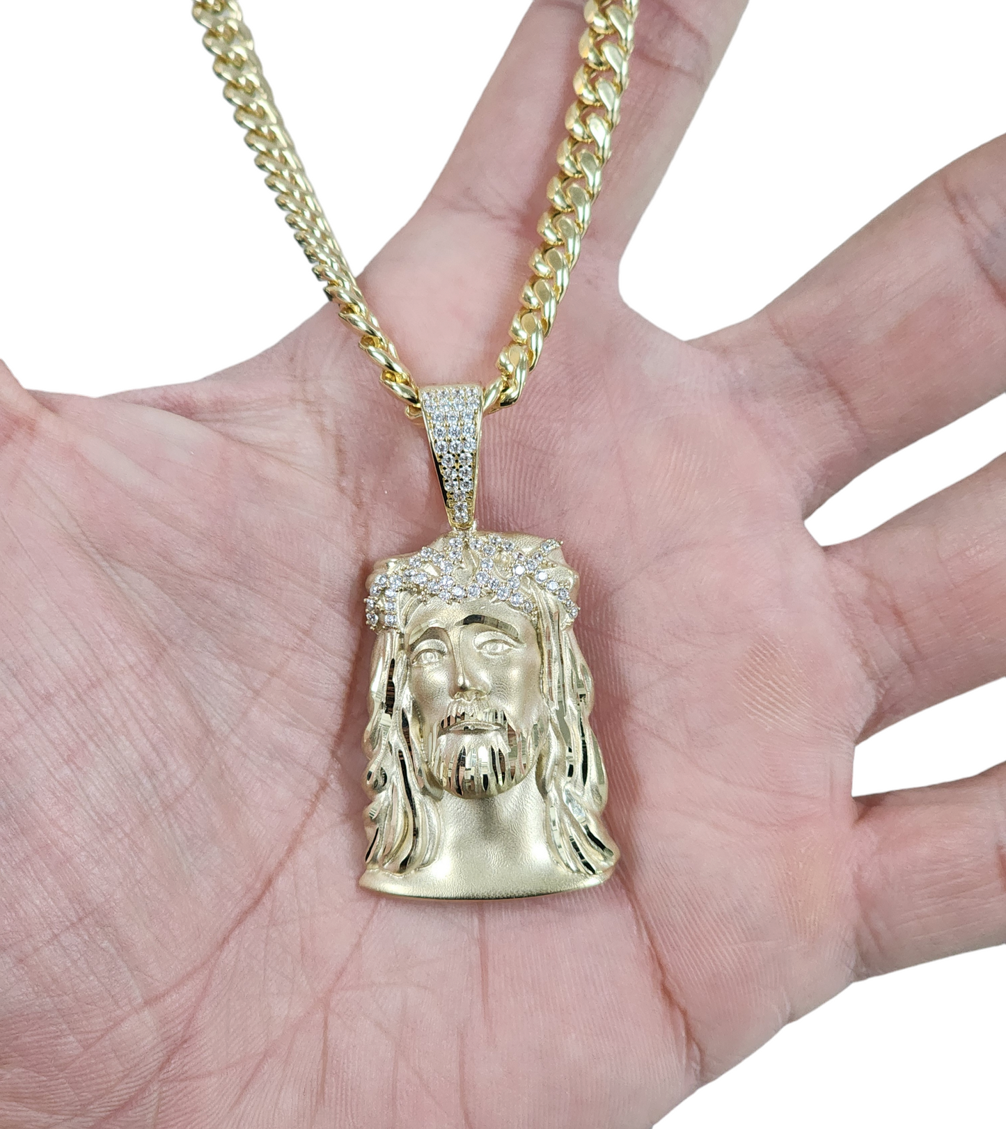 10k Gold Cuban Chain with 10k Gold Pendant