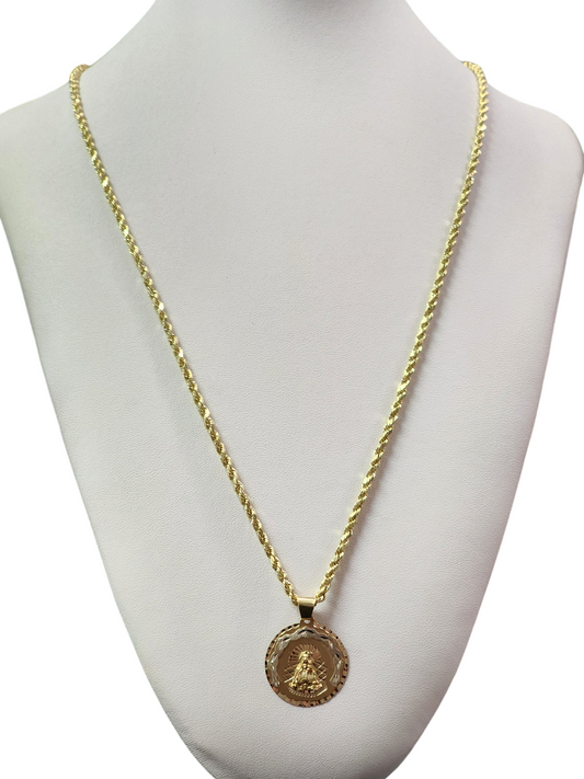 14k gold rope chain 24in. 3mm.