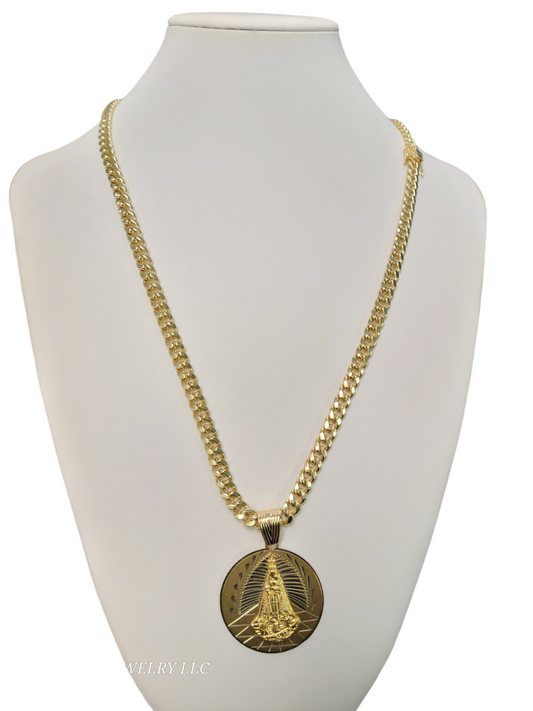 10k gold cuban chain with 14k pendant