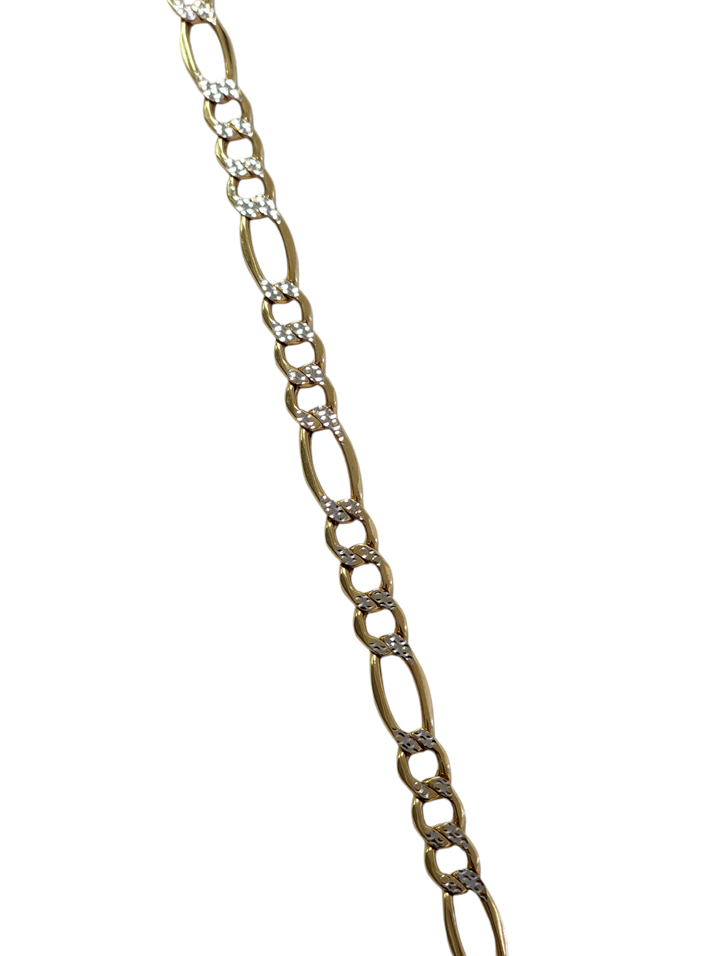 14k gold diamond cut bracelet 7in.  6.5mm.